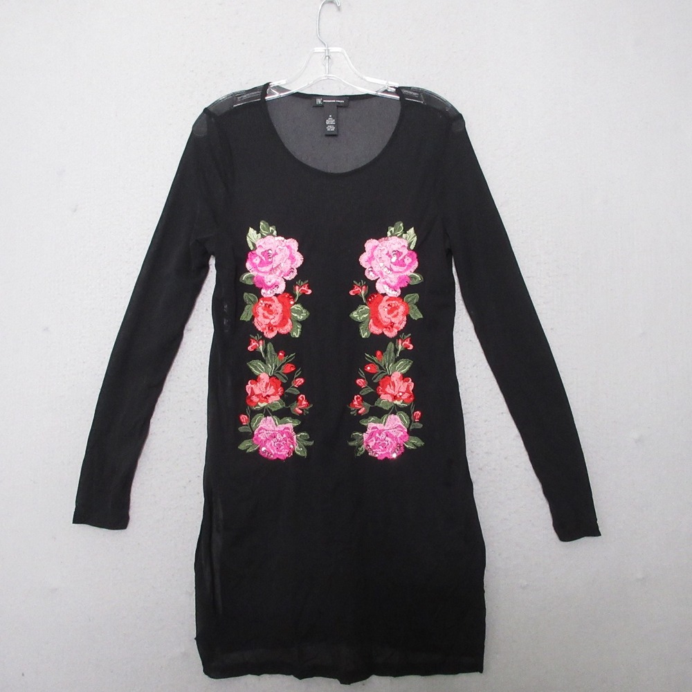 Vintage INC Tunic Floral Embroidered Mesh Sheer Sequin Whimsigoth‎ Y2K 90s Fairy